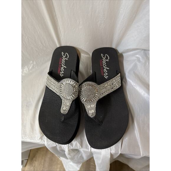 Skechers Vinyasa Stone Candy Sandals Flip Flop Yoga Foam Blush Women's Size 9 - Picture 1 of 6